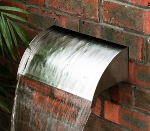 60cm - Fontana a Cascata Victoria su placca in acciaio inox di larghezza